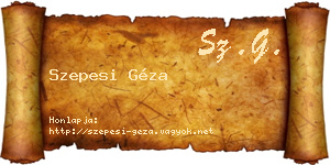 Szepesi Géza névjegykártya
