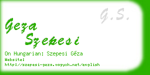 geza szepesi business card